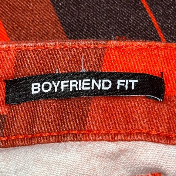 Jaded London Boyfriend Fit Red Black Smoke Print Wide Leg Button Fly Jeans 28X33 - Picture 12 of 16